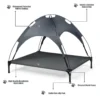 Huisdierenbed met afneembare luifel & stevig stalen frame waterdicht & zon bestendig koel bed tent voor huisdieren voor binnen buiten 3