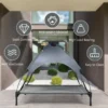 Huisdierenbed met afneembare luifel & stevig stalen frame waterdicht & zon bestendig koel bed tent voor huisdieren voor binnen buiten 4