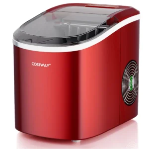 Ijsblokjesmachine 2,2 l draagbare ijsblokjes maker met kogelvormige ijsblokjes 24,5 x 35,5 x 32 cm rood 1