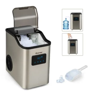 Ijsblokjesmachine crushed ice maker ijsblokjesmaker ijsmachine incl. schep timer 2,5 l watertank zelfreinigende functie 24 kg per dag 1