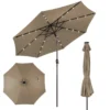 Ijzeren tuinparasol met led verlichting buitenparasol Ø300cm bruin geen parapluvoet 1
