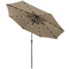 Ijzeren tuinparasol met led verlichting buitenparasol Ø300cm bruin geen parapluvoet 2