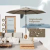 Ijzeren tuinparasol met led verlichting buitenparasol Ø300cm bruin geen parapluvoet 4