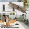 Ijzeren tuinparasol met led verlichting buitenparasol Ø300cm bruin geen parapluvoet 5