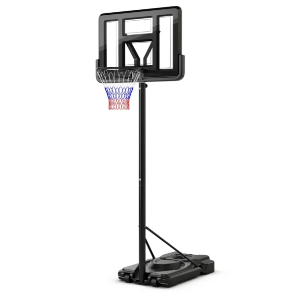 In hoogte verstelbaar basketbalstandaard 12 laags basketbalring voor volwassenen met wielen 110 cm onbreekbaar bord 1