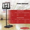 In hoogte verstelbaar basketbalstandaard 12 laags basketbalring voor volwassenen met wielen 110 cm onbreekbaar bord 2