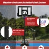 In hoogte verstelbaar basketbalstandaard 12 laags basketbalring voor volwassenen met wielen 110 cm onbreekbaar bord 7