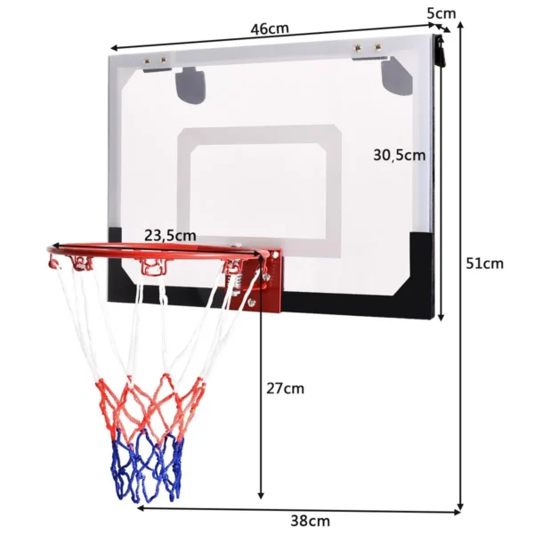 Indoor basketbalring mini basketbalring voor deur en wandmontage kinderbasketbalring backboard met bal en pomp 4