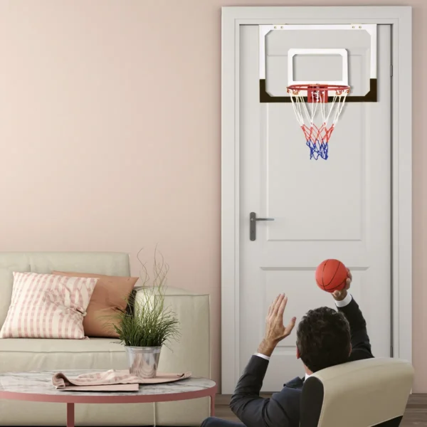 Indoor basketbalring mini basketbalring voor deur en wandmontage kinderbasketbalring backboard met bal en pomp 7