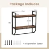 Industrieel houten wandrek zwevend rek met stang rek met metalen frame ideaal voor woonkamer keuken en badkamer 3