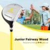 Junior fairway houten #3 165cc voor kinderen individuele golfclub met glasvezel shaft en beschermhoes rechtshandig 86cm 7
