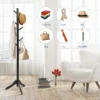 Kapstok met 8 haken 175 cm kledingstandaard van hout in hoogte verstelbaar jasstandaard voor slaapkamer woonkamer (zwart) 6