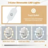 Kaptafel met 10 led lampjes make up tafel met verlichte ovale spiegel en aanrakingsschakelaar helderheid verstelbaar 4 lades kruk (wit) 6