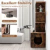 Kattenbak 142 cm hoog 2 in 1 kattenbak 3 open schappen zij ingang deuren hoekdierbak industriële stijl 7