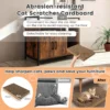 Kattenbak verborgen kattentoilet met dubbele deuren en krabplank voor ingang slaapkamer woonkamer bruin 90 x 45 x 74 cm 5
