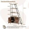 Kattenbakkast met opbergruimte 2 in 1 kattenmeubel 3 planken ladder zij ingang uitneembare pluchen mat hoekplank bruin 3