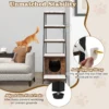 Kattenbakkast met opbergruimte 2 in 1 kattenmeubel 3 planken ladder zij ingang uitneembare pluchen mat hoekplank bruin 6