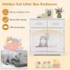 Kattenbakmeubel bijzetkast voor katten 2 laden dubbele deuren anti kantelbeveiliging modern binnenmeubel voor katten met opbergruimte 3