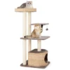 Kattenboom 131 cm kattenstaart kattentoren sisal krabpalen zitstok hangende bal afwasbare kussens 4 niveau kattenboom 2