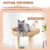 Kattenboom 131 cm kattenstaart kattentoren sisal krabpalen zitstok hangende bal afwasbare kussens 4 niveau kattenboom 4