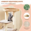 Kattenboom 131 cm kattenstaart kattentoren sisal krabpalen zitstok hangende bal afwasbare kussens 4 niveau kattenboom 6