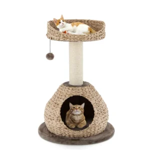 Kattenboom huisje met natuurlijke sisal krabpaal opknoping bal kat activiteit centrum katten toren katten toren meubel 1