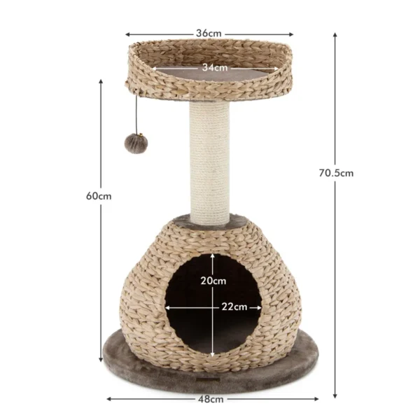 Kattenboom huisje met natuurlijke sisal krabpaal opknoping bal kat activiteit centrum katten toren katten toren meubel 3