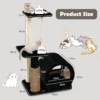 Kattenboom met 3 niveaus/zitstok/springplatform/comfortabele condo/klimrek voor katten binnenshuis/borstel/sisalpaal zwart 3