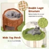 Kattenboom met meerdere niveaus kattentoren met twee niveaus krabpalen van sisal bovenste zitstok ronde platforms hangend speeltje 4