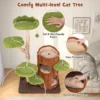 Kattenboom met meerdere niveaus kattentoren met twee niveaus krabpalen van sisal bovenste zitstok ronde platforms hangend speeltje 6