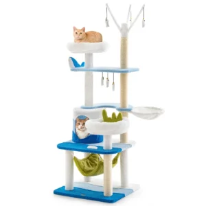 Kattenboom met oceaanthema krabpalen van sisal kennel platform hangmat springplatforms speelgoed krabpaal voor katten binnenshuis 1