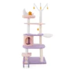 Kattenboom paars 158 cm katten klimrek met meerdere verdiepingen en ladder krabpalen van sisal zachte zitstok hangmat 2