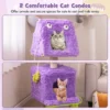 Kattenboom voor binnenkatten originele kattentoren met monsterthema en 2 privéappartementen zacht pluche krabpaal van sisal 5