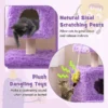 Kattenboom voor binnenkatten originele kattentoren met monsterthema en 2 privéappartementen zacht pluche krabpaal van sisal 7