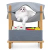 Kattenhuis met 2 etages verhoogd kattenbed met opbergruimte hangmat of kattenmand kattenmeubel 40 x 40 x 53 cm 2