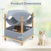 Kattenhuis met 2 etages verhoogd kattenbed met opbergruimte hangmat of kattenmand kattenmeubel 40 x 40 x 53 cm 3