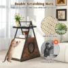 Kattenkast kattenhuis & bijzettafel & nachtkastje kast met kattenmand & 2 krabmatten & 2 planken a frame kattenmeubel voor katten 6