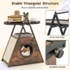 Kattenkast kattenhuis & bijzettafel & nachtkastje kast met kattenmand & 2 krabmatten & 2 planken a frame kattenmeubel voor katten 7