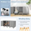 Kattenkast/tv standaard kattenhuis met 2 deuren kronkelende ingang multifunctioneel kattenmeubilair voor de woonkamer 5