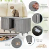 Kattenkast/tv standaard kattenhuis met 2 deuren kronkelende ingang multifunctioneel kattenmeubilair voor de woonkamer 7