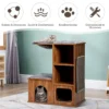 Kattenmeubels met grotmatten kattenspeelhuis houten krabpaal kattenhuis klimboom 69 x 39 x 80,5 cm 3