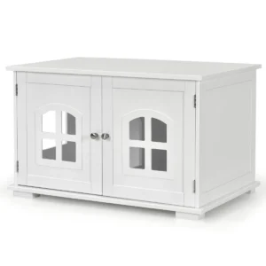 Kattentoilethuis met dubbele deuren en ramen decoratieve kattenbak 1