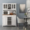 Keuken dressoir met ladekast keuken opbergkast met gehard glazen kast flessenrek verstelbare planken magnetron aanrecht 3 laden 6