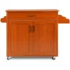 Keukentrolley met handdoekenrek en kruidenrek keukeneiland met lade 116 x 40 x 85 cm bruin 4