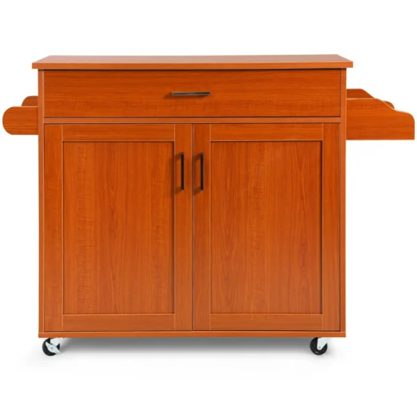 Keukentrolley met handdoekenrek en kruidenrek keukeneiland met lade 116 x 40 x 85 cm bruin 4
