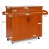 Keukentrolley met handdoekenrek en kruidenrek keukeneiland met lade 116 x 40 x 85 cm bruin 5