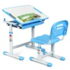 Kinder bureau en stoel set in hoogte verstelbare kinder bureau set met kantelbaar bureaublad school student bureaustoel blauw 1