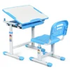 Kinder bureau en stoel set in hoogte verstelbare kinder bureau set met kantelbaar bureaublad school student bureaustoel blauw 3