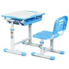 Kinder bureau en stoel set in hoogte verstelbare kinder bureau set met kantelbaar bureaublad school student bureaustoel blauw 4