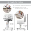 Kinder bureau en stoel set in hoogte verstelbare kinder bureau set met kantelbaar bureaublad school student bureaustoel grijs 6